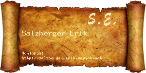 Salzberger Erik névjegykártya